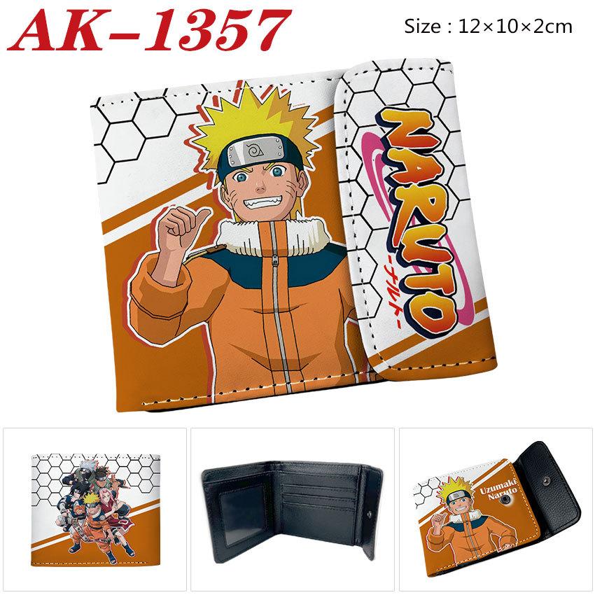 Naruto Shippuden Geldbörse PU-Leder Bi-Fold Druckknopf Anime Kartenhalter Kurze Geldbörse 1 Stück