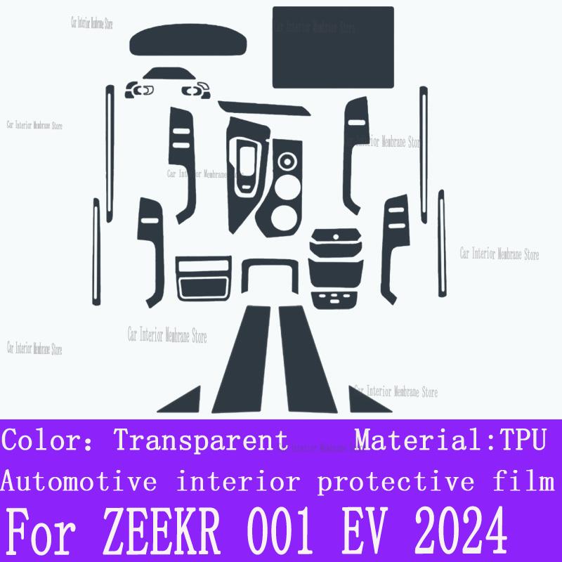 For  ZEEKR 001 EV 2024  Gearbox Panel Navigation Screen Automotive Interior TPU Protective Film Cover Anti-Scratch Sticker