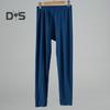 Men Pants Elastic Waist Double-Sided Brushed Thermal Insulation Long Johns Solid Color Mountaineering Vacation Travel Work School Bottoming Trousers