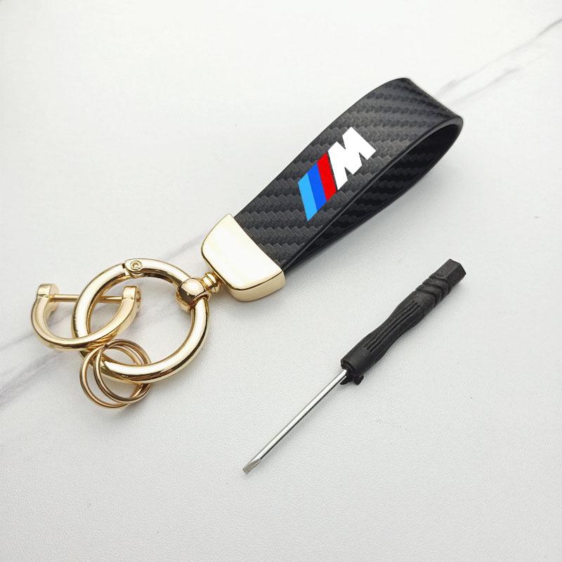 Car Carbon fiber Key Ring Chain Holder Car Key Ring For BMW M Power X1 e84 X3 f25 X5 e53 x6 e71 ix3 i3 320i 330d M4 1 3 5 Series mkhr65