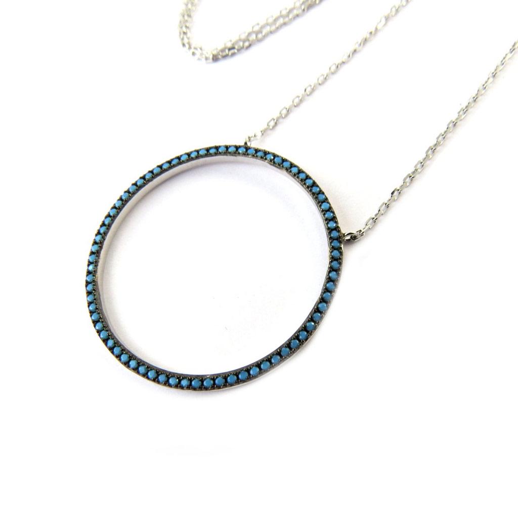 Les Trésors De Lily [N7161] - Collier Argent 'Navajos' turquoise argenté (rhodié)