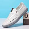 Hollow Leather Shoes Men's Summer New Soft-soled Men's Sandals Hollow Breathable Cool Leather Shoes Casual Men's Leather Shoes