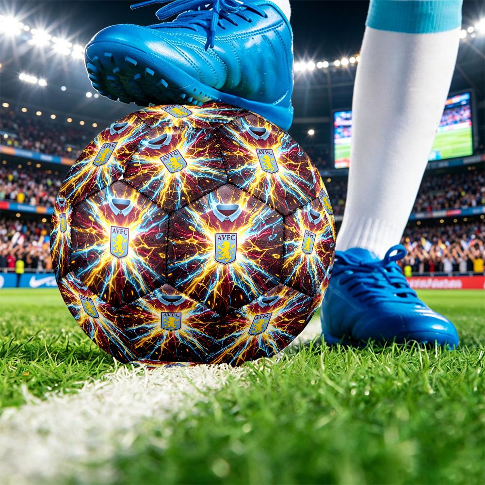 Aston Villa FootballPrinted Size 5 Soccer Ball, Anti Slip Adult Match Football Souvenir for Football Fans
