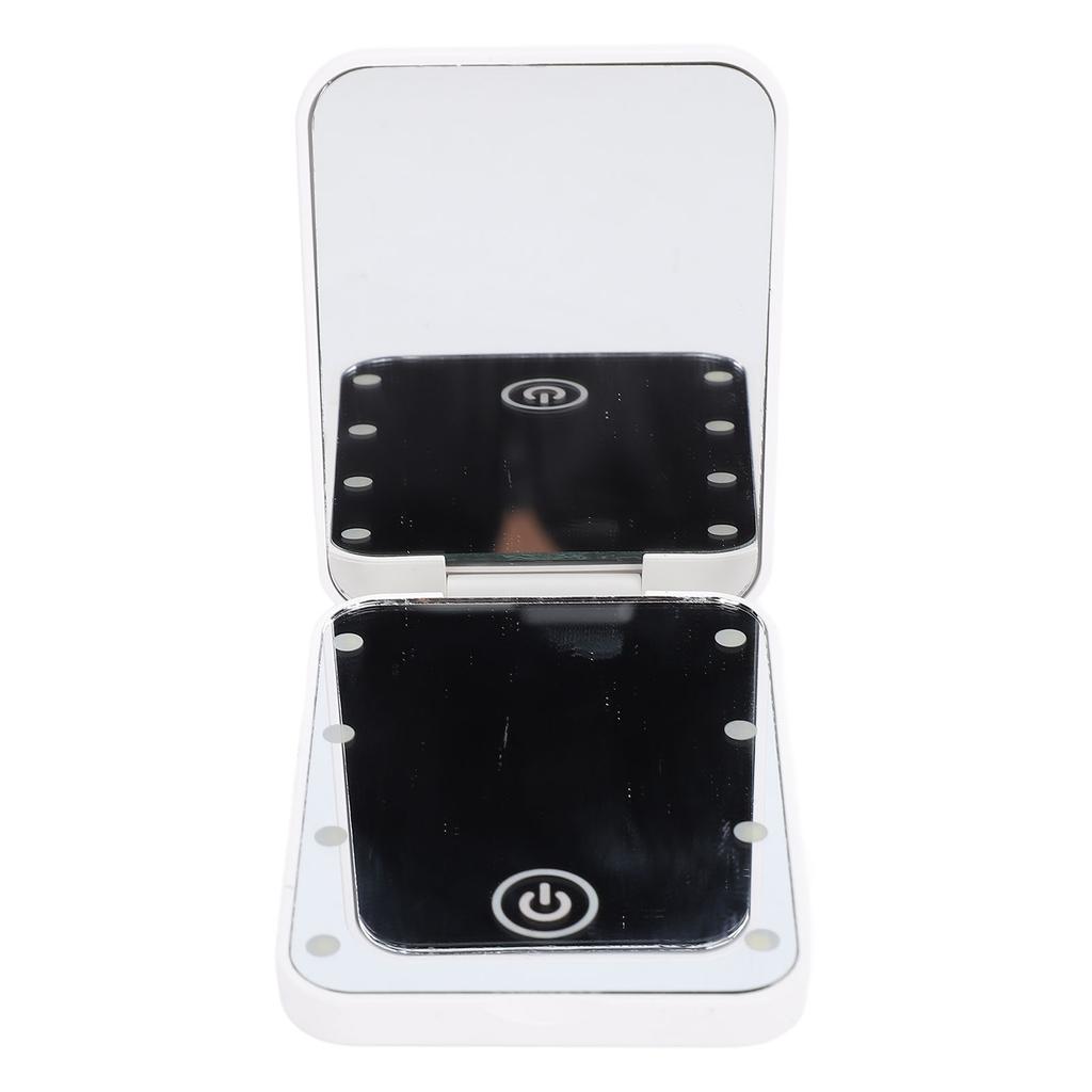 Compact LED Travel Makeup Mirror 2 Sided Magnification Rechargable Portable Handheld Small Lighted Cosmetic Mirror