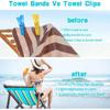 Towel Bands for Cruise Chairs,Beach Towel Bands,Towel Clips for Beach Chairs (4 Blue), Travel and Vacation Essentials.