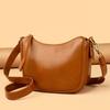 First Layer Cowhide Messenger Bag, Women'S Underarm Leather Bag, Plant Mixed Leather Retro Bucket Bag