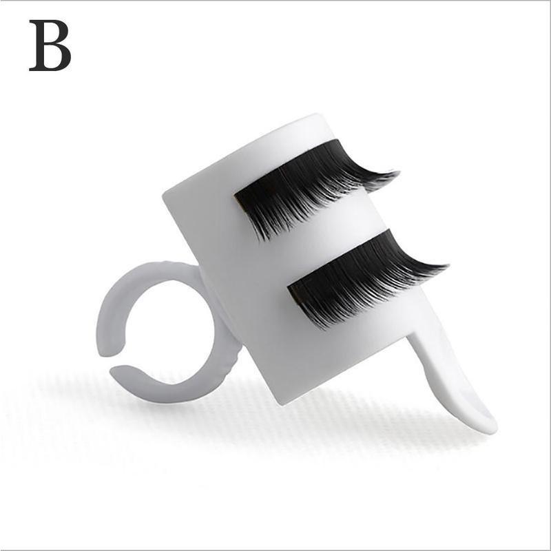 Wonder Lash Signature Eye lash Extension Glue Ring with Eyelash Pallet Set White