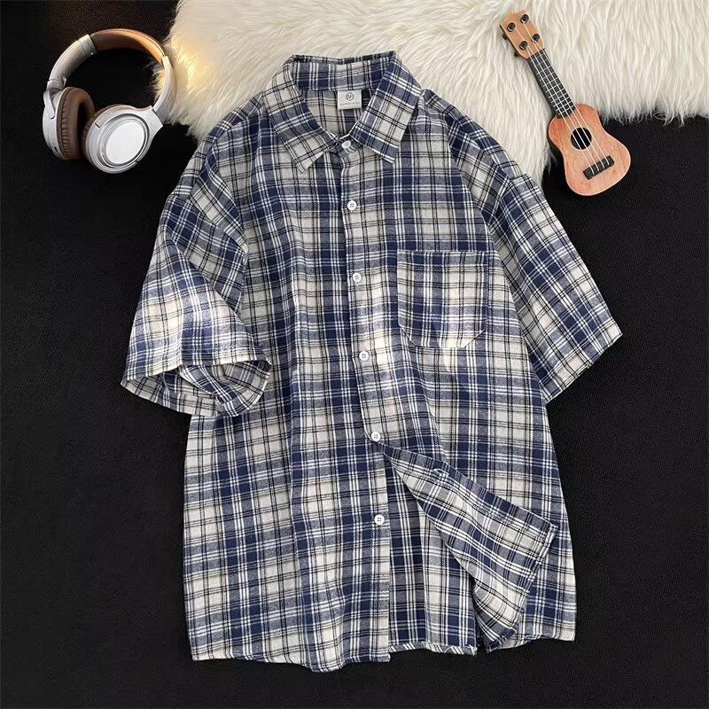 Summer Clothing Men'S Retro Casual Shirt Student Loose Niche Design Fun New Men'S Top For Outdoor Wear