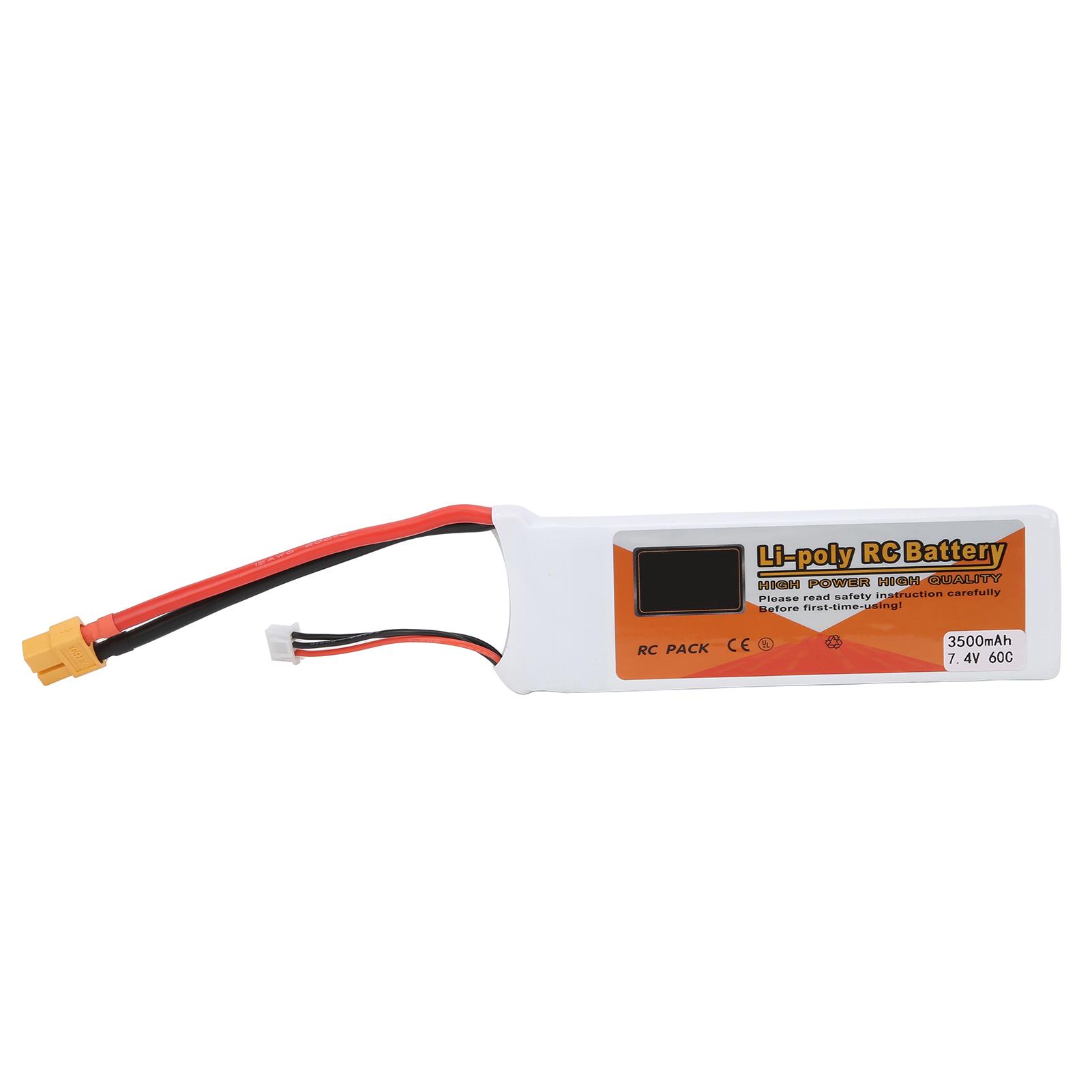 

7.4V 3500mAh 2S 60C Lipo Battery XT60 Plug Rechargeable for RC Drone Helicopter Car Model