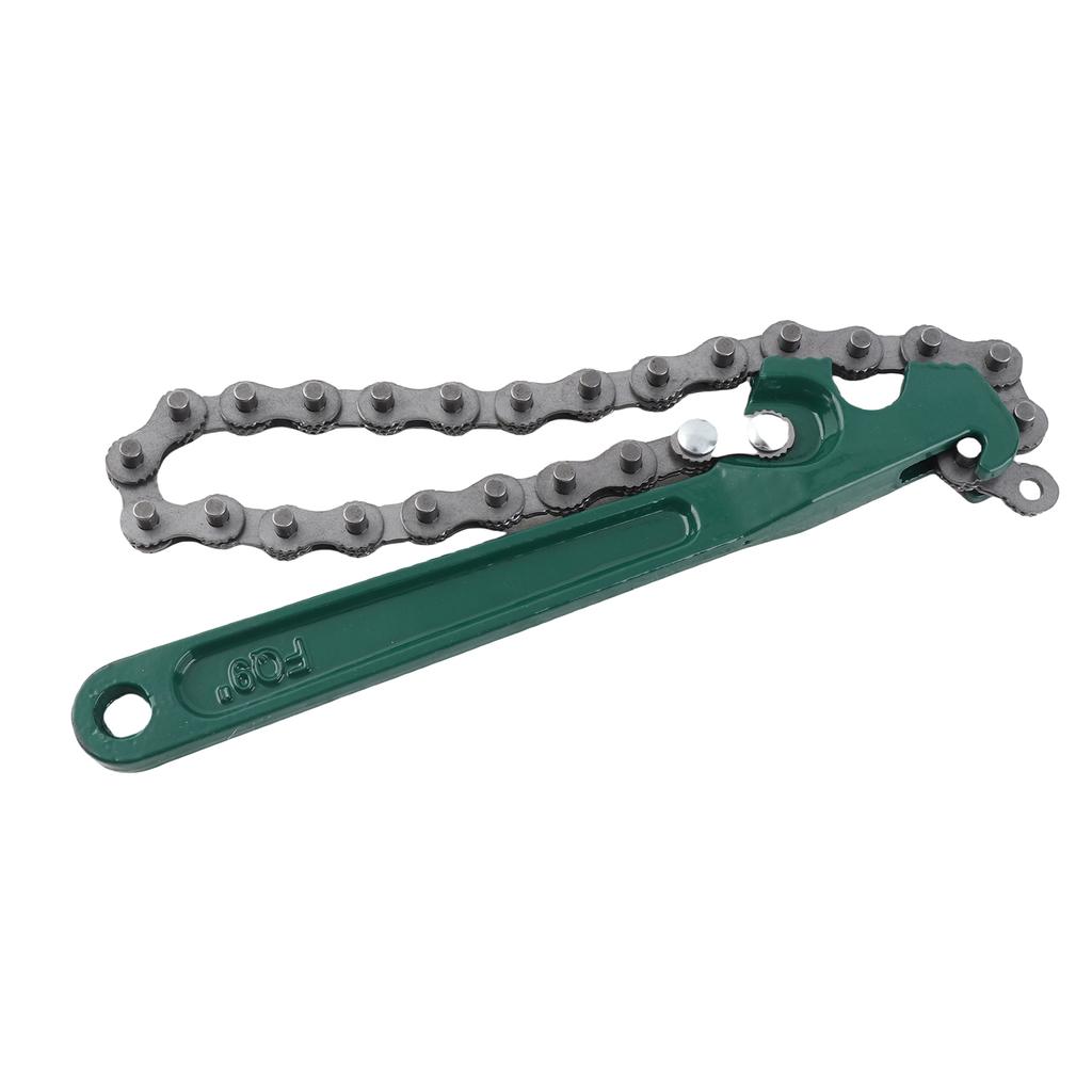 9-inch Chain Type Auto Oil Filter Wrench Repair Tool,   Sturdy Carbon Steel Chain, Comfortable Grip, for Vehicle Maintenance