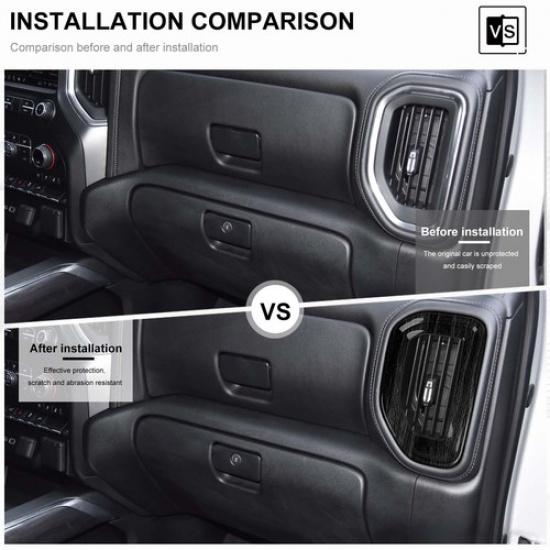 Black Wood Side Dash Air Vent Heating Fan Trim Cover For Chevrolet Silverado 19+