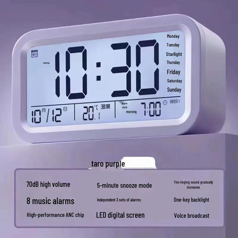 Luminous Charging Alarm Clock with Voice Announcer