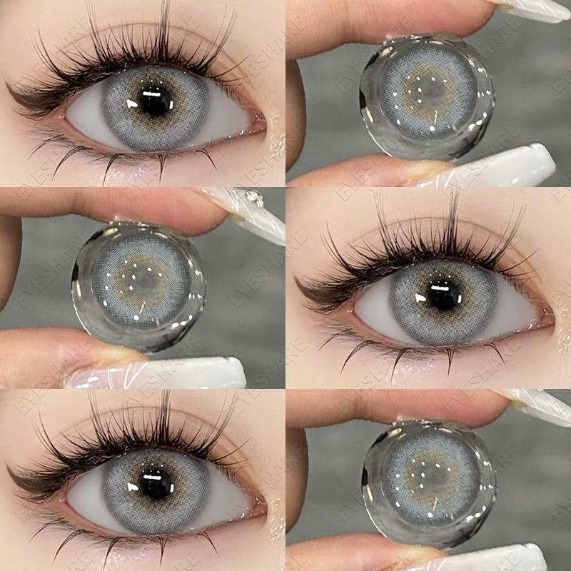 EYESHARE Brown Colored Contact Lens Natural Soft Contact Lenses for Eyes Fashion Decoration 14.2mm Yearly 2pcs=1 Pair
