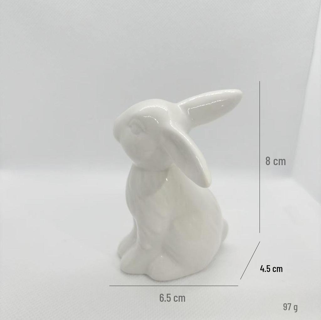 Kreatives Keramik-Kaninchen-Ornament für die Heimdekoration - Ideal für Wohnzimmer, Eingangsbereich oder Weinschrank.
