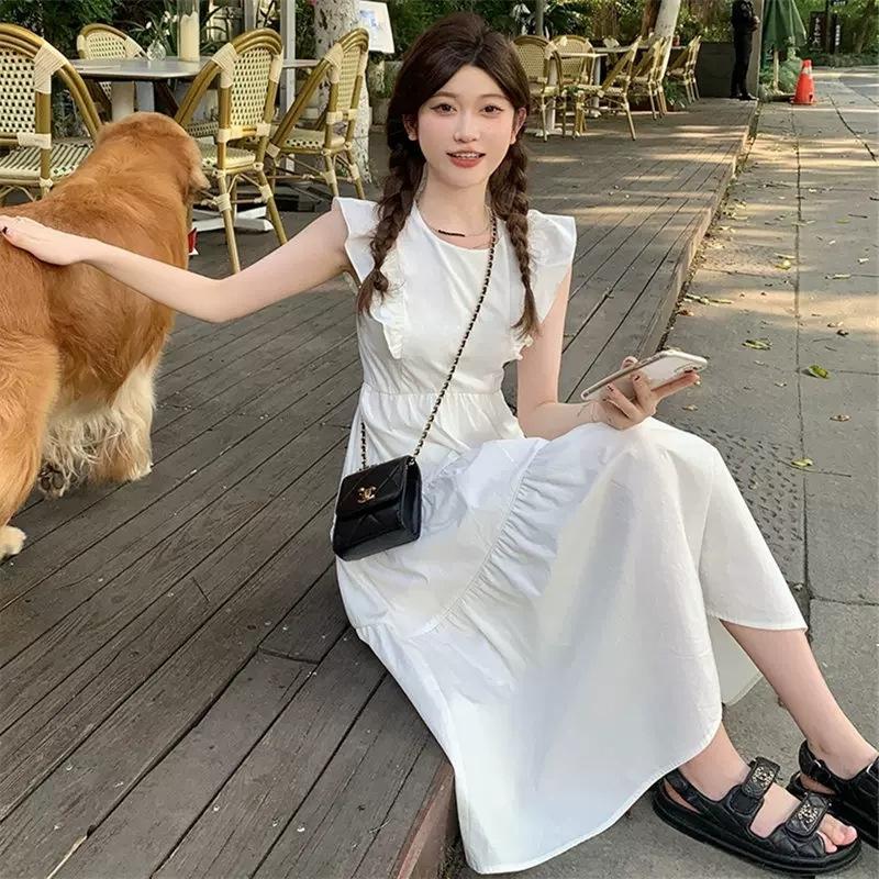 2026 New Coffee Break French Platycodon Retro Temperament Fairy Waist Purple Dress Children Summer