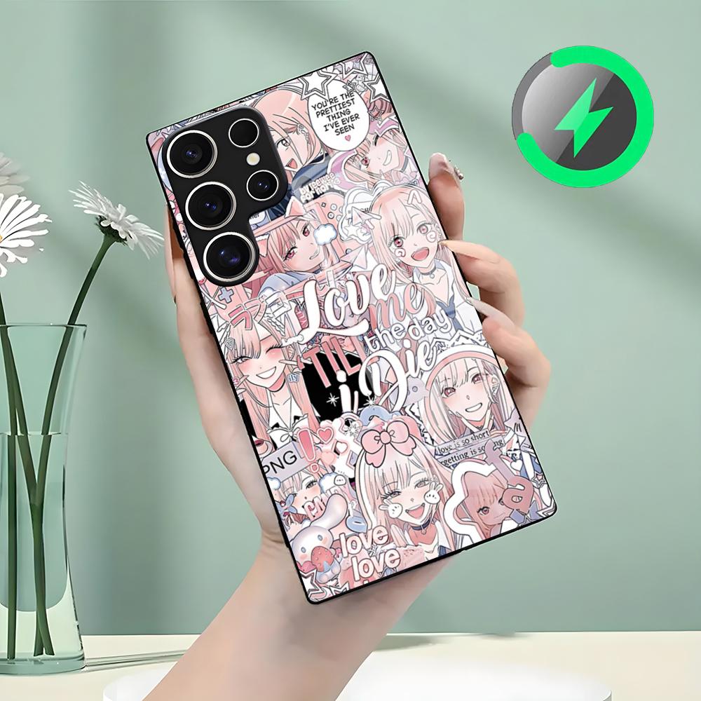 

Kitagawa Marin Phone Case For Samsung S26 S25 S24 S23 S22 S21 S20 Edge Ultra Plus FE For Magsafe Glass Case Galaxy S24 Plus