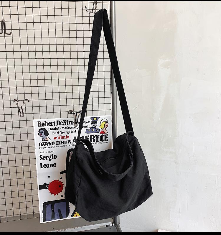 2025 versatile student large-capacity shoulder oblique span backpack washed and old canvas bag