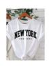 New York Letter Print Rundhals-T-Shirt Lässiges Kurzarm-Oberteil für Frühling & Sommer Wounisex Kleidung