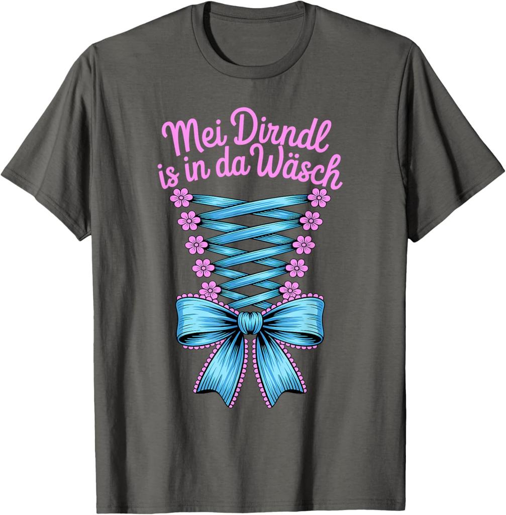 Funny Oktoberfest Shirt Mei Dirndl Is in Da Wäsch Pattern Women TShirt Fashion Casual Cotton Graphic T Shirts Streetwear Tops