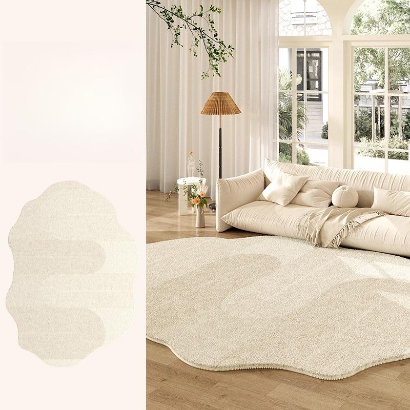 Fluffy Soft Lounge Floor Mat Thickend Plush Bedside Rug Cream Style Bedroom Decor Plush Irregular Shapes Carpets For Living Room