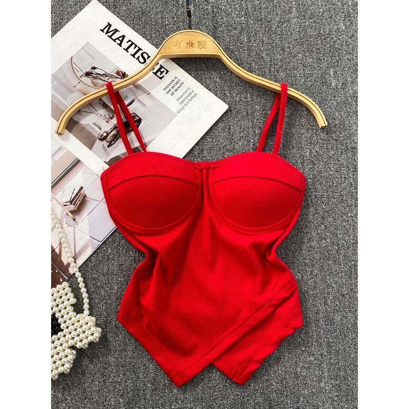 Pure Desire Sexy Outwear Silm Irregular Spaghetti-Strap Vest