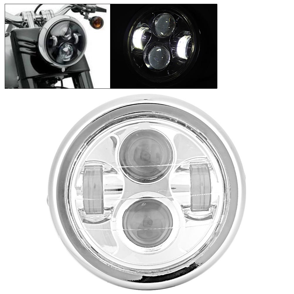 Universal Vintage Round Motorcycle LED Headlight Lamp Modification Accessory (Electroplating)