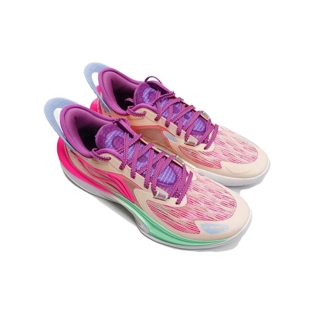 Li Ning Sonic 11 V2 Pohodlná tkanina TPU tlumení nárazů Odolné nízké basketbalové boty Pánské tenisky Oranžové ABAT045-5