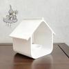 Weatherproof Bird Feeder House Plastic with Feeding Bowl Hanging Bird Feeder Semi Enclosed Hut Shape Wild Bird Habitat Patio