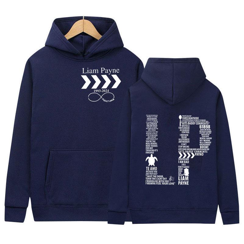 Liam Payne Marken-Buchstaben-Print Hoodie Herren Damen Lässig Herbst/Winter Mode Sweatshirt Retro Übergroßer Pullover Kapuzen-Streetwear
