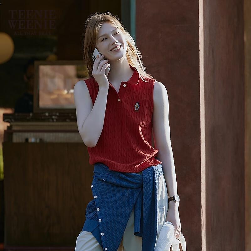 Teenie Weenie Bear Women s Retro Collegiate Sleeveless Sweater M