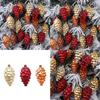 2Pieces Shimmering Pinecone Holiday Decorations Not Traditional Design Christmas Hanging Ornaments