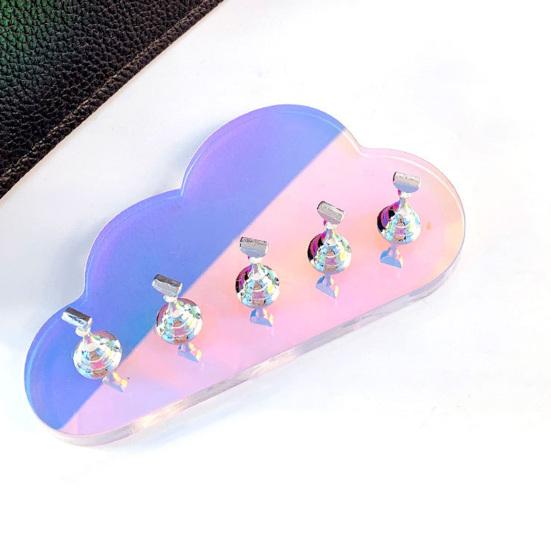 1 Set Decorative Non-Slip Practical Sparkling Magnetic Nail Holder Practice Training Display Stand False Nails Holder