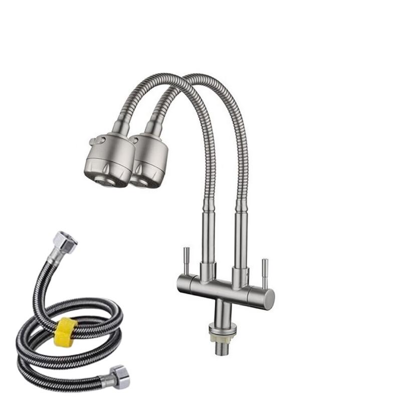 TLXT Single Cold Rotatable Double Outlet Kitchen Faucet