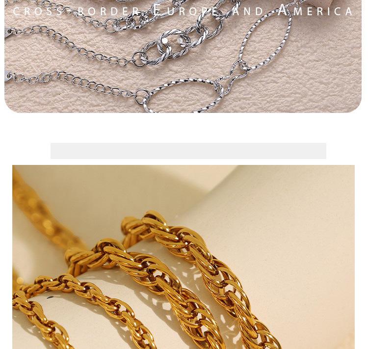 Trendy Embossed O-Chain Stainless Steel Bracelet - Simple, Fashionable Unisex Jewelry