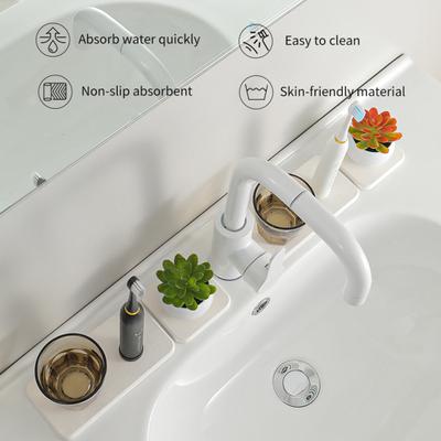 4 Pezzi Vassoio in Pietra Assorbente Acqua Asciugatura Istantanea Sottobicchieri per Lavandino Vassoio per Spugna da Cucina Sapone per le Mani