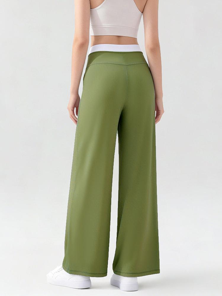 High Waist Straight Leg Women's Yoga Pants - Casual, Slimming, Loose Fit, Wide Leg Fitness Trousers