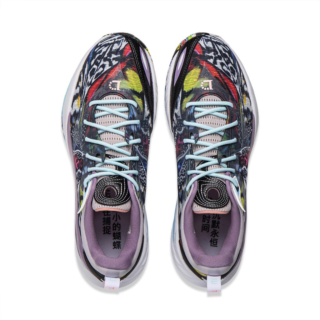 Li Ning DLO2 Cushioning Slip Resistant Rebound Grip Low top Basketball Shoes Unisex Black White Gray ABPW013-7