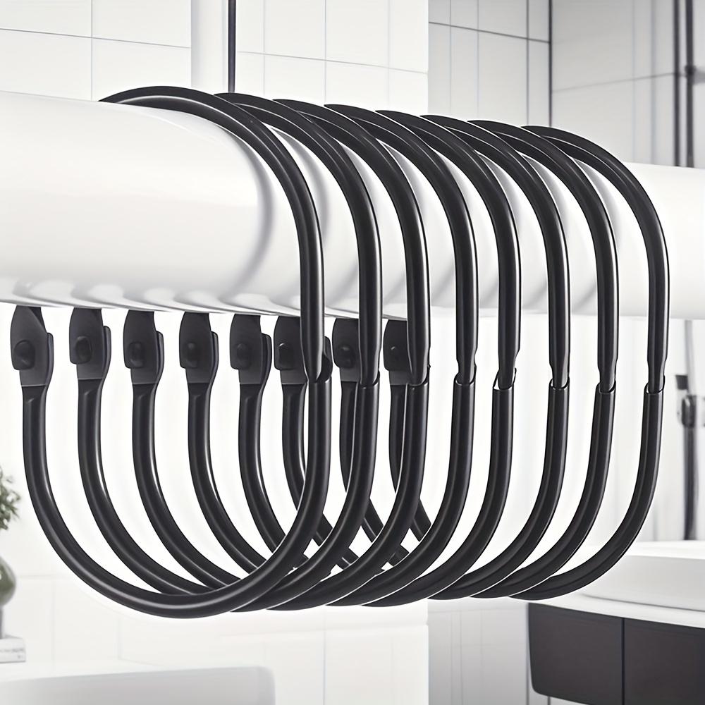 Shower Curtain Rings, 1pc Shower Curtain Hook, Oval Snap Shower Curtain Rings, Rust-Resistant Shower Curtain Rings 1pc чёрный