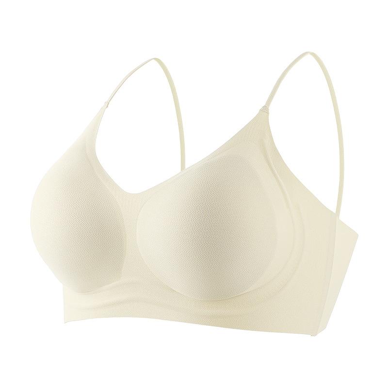 

Женское весенне-летнее бесшовное вспомогательное белье для поддержки груди без косточек, невидимое красивое белье для спины, цельный бюстгальтер M шампанского