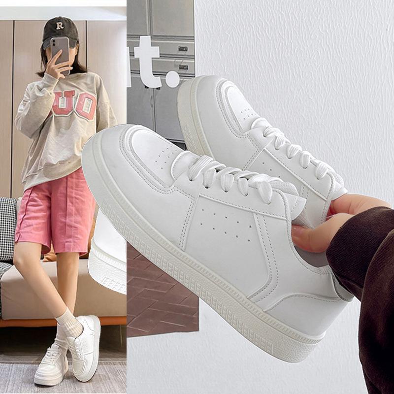 Little white shoes women's spring and summer flat platform new popular breathable versatile explosive casual sports board shoes