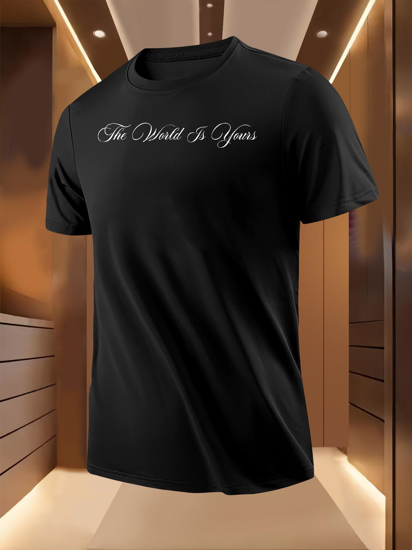 Graphic Tshirt - Lightweight Summer Tee with Bold world ... L