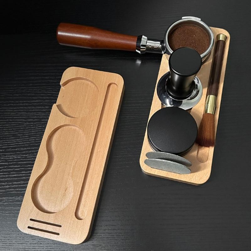Natural Grinder Base Espresso Tamper Stand Solid Coffee Tamper Bases Wood Material Must Have Tool for Coffee Enthusiasts