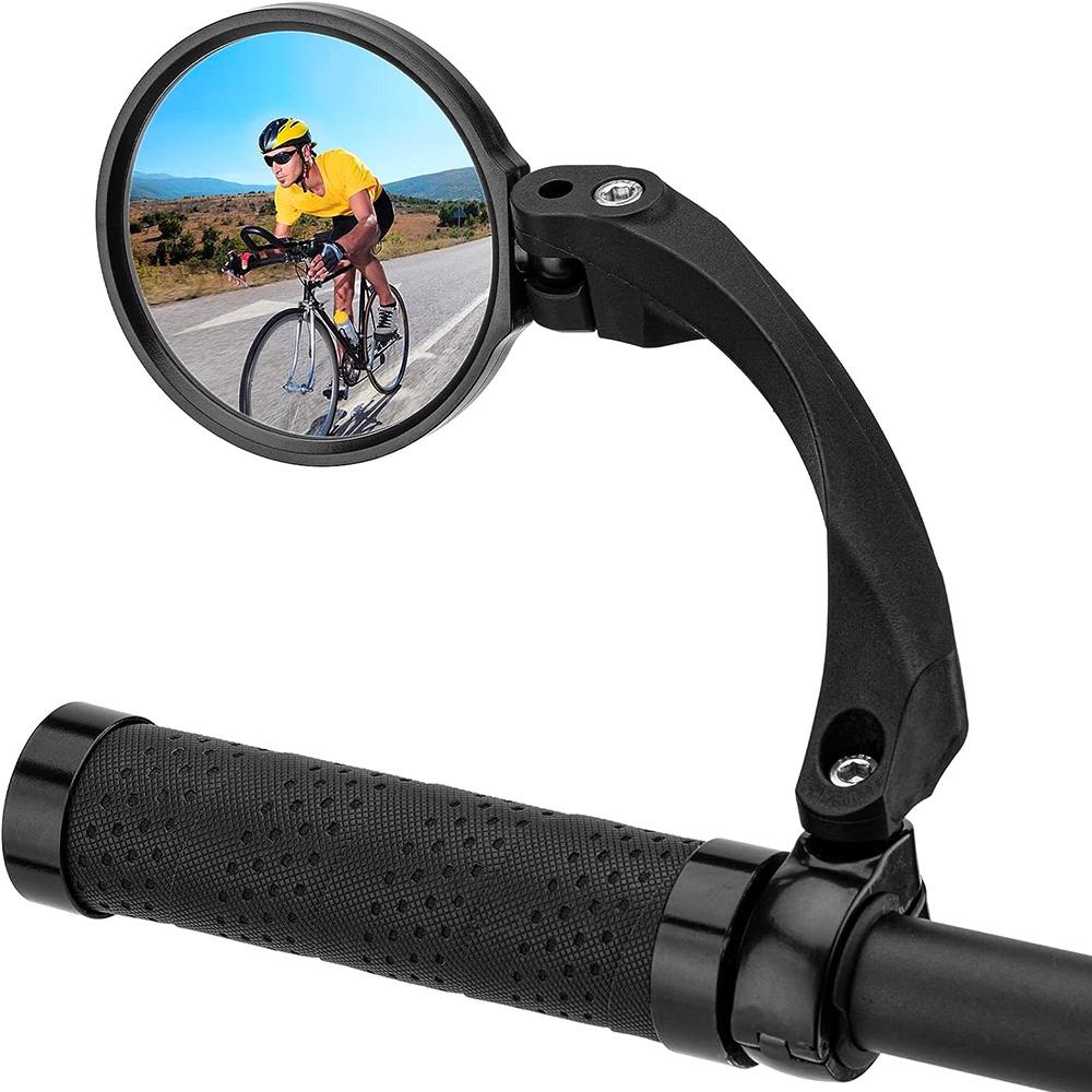 Round rearview bicycle mirror, left, black