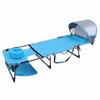 Folding Beach Lounger with Canopy Foldable Face Down Tanning Cot Ergonomic