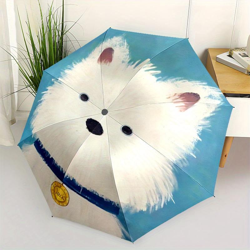 1pc Puppy Pet Auto Cute Umbrella   Auto Open/Close Folding Umbrella with  8 Rib Frame, 3 Fold Compact Umbrella for Men & Women, 79