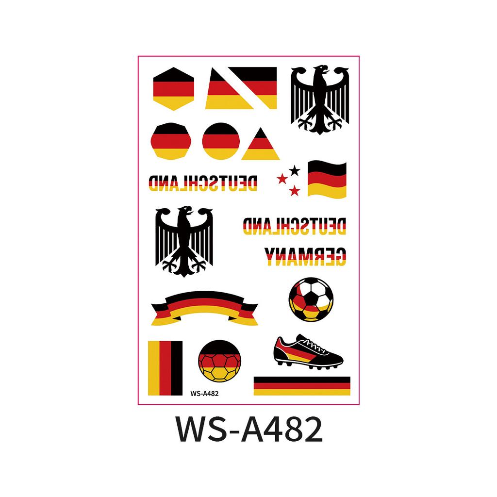 World Cup Argentina Belgium Fans Flag Face Sticker Waterproof Competition Game Tattoo Sticker