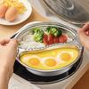  304 Stainless Steel Food Steamer Multifunctional Divided Steamer Tray 2 Grids Steamer Rack Cooking Tool for Kitchen