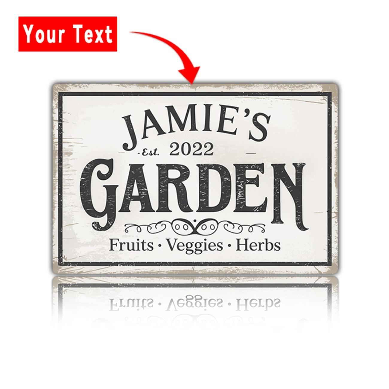 Personalized Custom Name Metal Tin Sign Garden Patio Wall Decor белый