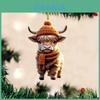 Adorable Cartoon Cow Acrylic Car Pendant Charming Holiday Tree Decoration Home Decor