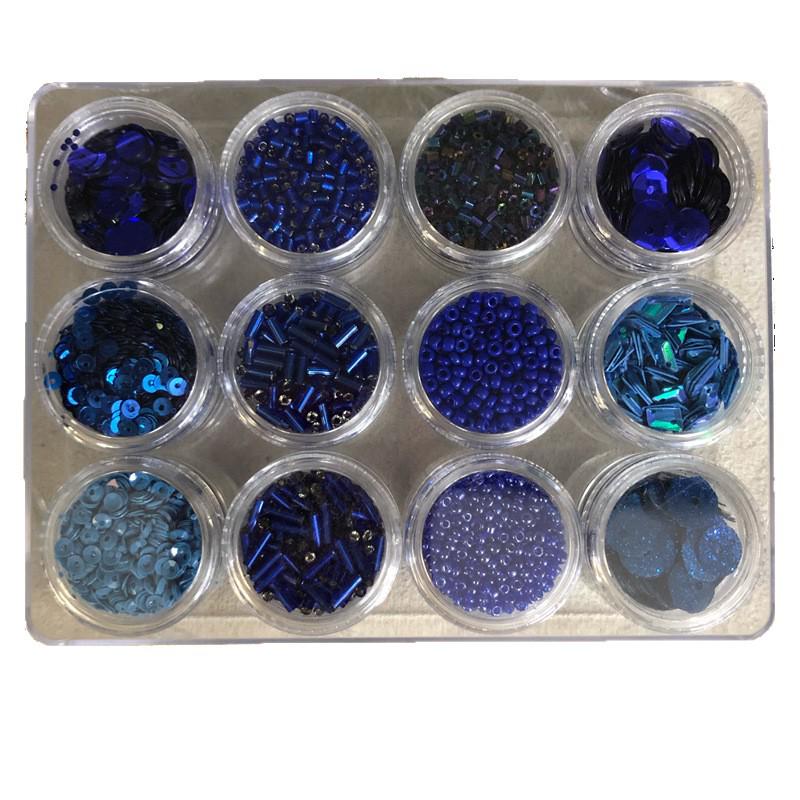 Sapphire Blue Beads & Sequins for DIY Evening Dress Accessories